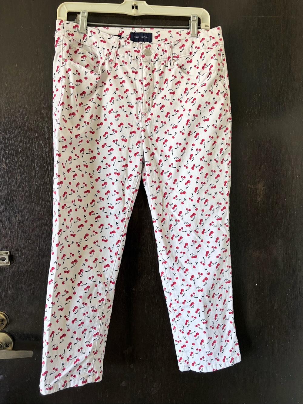 Charter Club Bristol Cherry 🍒 Print Capri Pants Sz 8